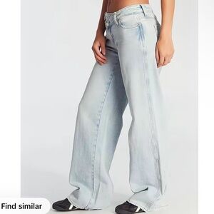 Pacsun asymmetrical, low rise, wide leg jeans